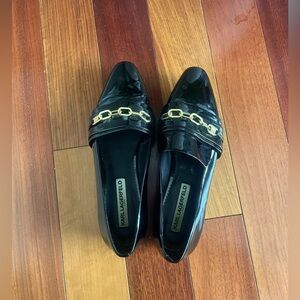 Karl Lagerfeld Shiny Black Loafers Size 9
